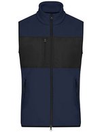 James&Nicholson Fleece Weste mit Taschen für Herren, Black/Black S, JN1310 – Navy/Black