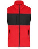 James&Nicholson Fleece Weste mit Taschen für Herren, Black/Black S, JN1310 – Red/Black