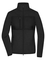 James&Nicholson Fleecejacke mit Brusttasche für Damen, Black/Black XS, JN1311 – Bild 2