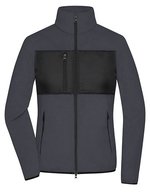 James&Nicholson Fleecejacke mit Brusttasche für Damen, Black/Black XS, JN1311 – Carbon/Black