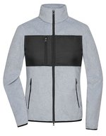 James&Nicholson Fleecejacke mit Brusttasche für Damen, Black/Black XS, JN1311 – Light Melange/Black
