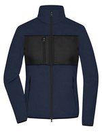 James&Nicholson Fleecejacke mit Brusttasche für Damen, Black/Black XS, JN1311 – Navy/Black