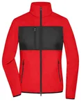 James&Nicholson Fleecejacke mit Brusttasche für Damen, Light Melange/Black S, JN1311 – Red/Black