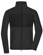 James&Nicholson Fleecejacke mit Brusttasche für Herren, Black/Black S, JN1312 – Bild 2