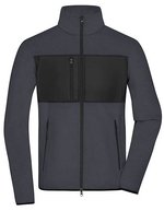 James&Nicholson Fleecejacke mit Brusttasche für Herren, Black/Black S, JN1312 – Carbonio/Nero