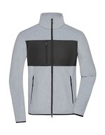 James&Nicholson Fleecejacke mit Brusttasche für Herren, Black/Black S, JN1312 – Chiaro Melange/Nero