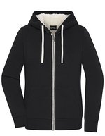 James&Nicholson Doubleface Jacke mit Sherpa-Futter für Damen, Black/Nature XS, JN1319 – Bild 2