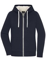 James&Nicholson Doubleface Jacke mit Sherpa-Futter für Damen, Black/Nature XS, JN1319 – Marine/Nature