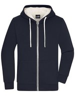 James&Nicholson Doubleface Jacke mit Kapuze für Herren, Black/Nature S, JN1320 – Navy/Nature