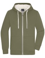 James&Nicholson Doubleface Jacke mit Kapuze für Herren, Black/Nature S, JN1320 – Olive/Nature