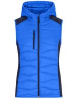 James&Nicholson Hybrid Weste mit Wattierung für Damen, Black/Black S, JN1327 – Blue/Navy
