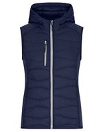 James&Nicholson Hybrid Weste mit Wattierung für Damen, Black/Black S, JN1327 – Navy/Navy