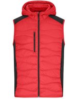 James&Nicholson Hybridweste mit Sorona® Wattierung für Herren, Black/Black S, JN1328 – Rouge/Noir