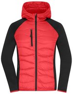 James&Nicholson Hybridjacke mit Sorona Wattierung für Damen, Black/Black S, JN1329 – Rosso/Nero