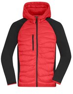 James&Nicholson Hybridjacke mit Sorona®AURA Wattierung für Herren, Black/Black S, JN1330 – Red/Black