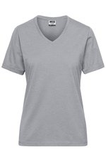 James&Nicholson Bio Workwear T-Shirt mit V-Ausschnitt, Grey Heather M, JN1807 – Bild 1