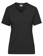 James&Nicholson Bio Workwear T-Shirt mit V-Ausschnitt – Black