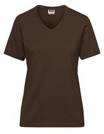 James&Nicholson Bio Workwear T-Shirt mit V-Ausschnitt – Brown