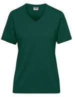 James&Nicholson Bio Workwear T-Shirt mit V-Ausschnitt, Grey Heather M, JN1807 – Verde scuro
