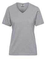 James&Nicholson Bio Workwear T-Shirt mit V-Ausschnitt – Grey Heather