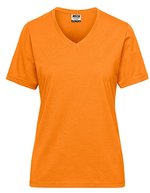 James&Nicholson Bio Workwear T-Shirt mit V-Ausschnitt, Grey Heather M, JN1807 – Arancione