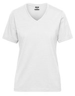 James&Nicholson Bio Workwear T-Shirt mit V-Ausschnitt, Grey Heather M, JN1807 – Bianco