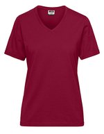 James&Nicholson Bio Workwear T-Shirt mit V-Ausschnitt, Grey Heather M, JN1807 – Vino