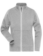 James&Nicholson Doppeljacke Slim-Fit Fleece für Damen, Black XS, JN1809 – Grigio Melange