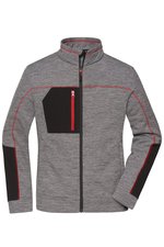 James&Nicholson Strick-Fleecejacke mit Reißverschlusstaschen für Damen, Black Melange/Black XS, JN1817 – Bild 1