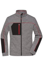 James&Nicholson Strick-Fleecejacke mit Reißverschlusstaschen für Damen, Black Melange/Black XS, JN1817 – Bild 3