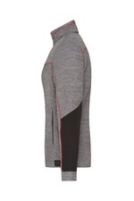 James&Nicholson Strick-Fleecejacke mit Reißverschlusstaschen für Damen, Black Melange/Black XS, JN1817 – Bild 4