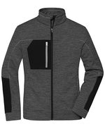 James&Nicholson Strick-Fleecejacke mit Reißverschlusstaschen für Damen, Black Melange/Black XS, JN1817 – Bild 2