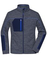 James&Nicholson Strick-Fleecejacke mit Reißverschlusstaschen für Damen, Black Melange/Black XS, JN1817 – Navy Melange/Navy/Royal