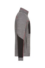 James&Nicholson Strick-Fleecejacke mit Melange-Optik für Herren, Black Melange/Black XS, JN1818 – Bild 5