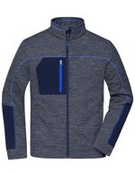 James&Nicholson Strick-Fleecejacke mit Melange-Optik für Herren, Black Melange/Black XS, JN1818 – Navy Melange/Navy/Royal