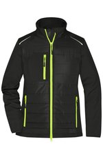 James&Nicholson Hybrid Jacke mit Softshell-Einsätzen für Damen, Black/Black XS, JN1819 – Bild 1