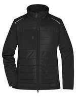 James&Nicholson Hybrid Jacke mit Softshell-Einsätzen für Damen, Black/Black XS, JN1819 – Bild 2
