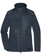James&Nicholson Hybrid Jacke mit Softshell-Einsätzen für Damen, Black/Black XS, JN1819 – Carbon/Carbon