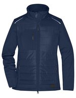 James&Nicholson Hybrid Jacke mit Softshell-Einsätzen für Damen, Black/Black XS, JN1819 – Navy/Navy