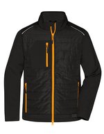 James&Nicholson Hybridjacke mit BIONIC-FINISH®ECO für Herren, Black/Black XS, JN1820 – Nero/Arancione neon