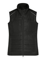 James&Nicholson Hybrid Weste mit Stepp-Einsätzen für Damen, Black/Black XS, JN1821 – Bild 2