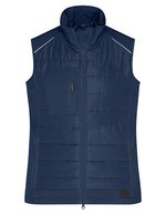James&Nicholson Hybrid Weste mit Stepp-Einsätzen für Damen, Black/Black XS, JN1821 – Navy/Navy