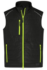 James&Nicholson Hybrid Weste mit Stehkragen für Herren, Black/Black XS, JN1822 – Bild 1