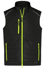 James&Nicholson Hybrid Weste mit Stehkragen für Herren, Black/Black XS, JN1822 – Bild 3