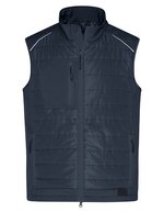 James&Nicholson Hybrid Weste mit Stehkragen für Herren, Black/Black XS, JN1822 – Carbon/Carbon