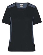 James&Nicholson Damen-Arbeits-T-Shirt "STRONG", Bio-Baumwolle, Black/Carbon XS, JN1823 – Bild 2