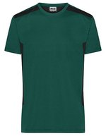 James&Nicholson Robustes Herren T-Shirt "STRONG, Black/Carbon L, JN1824 – Dark Green/Black