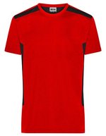 James&Nicholson Robustes Herren T-Shirt "STRONG, Black/Carbon L, JN1824 – Red/Black
