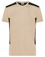 James&Nicholson Robustes Herren T-Shirt "STRONG, Black/Carbon L, JN1824 – Stone/Black