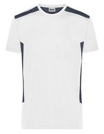James&Nicholson Robustes Herren T-Shirt "STRONG, Black/Carbon L, JN1824 – White/Carbon